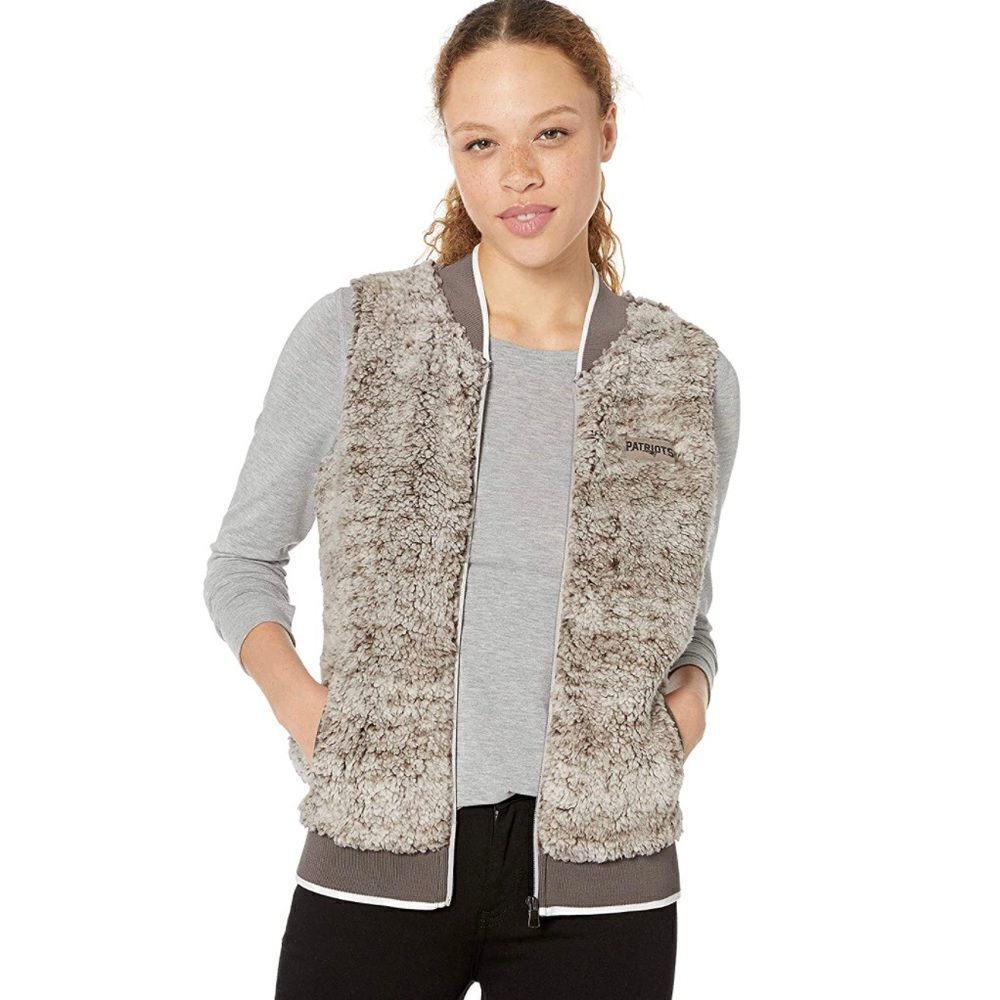 NFL Patriots Sherpa Full Zip Vest NWT